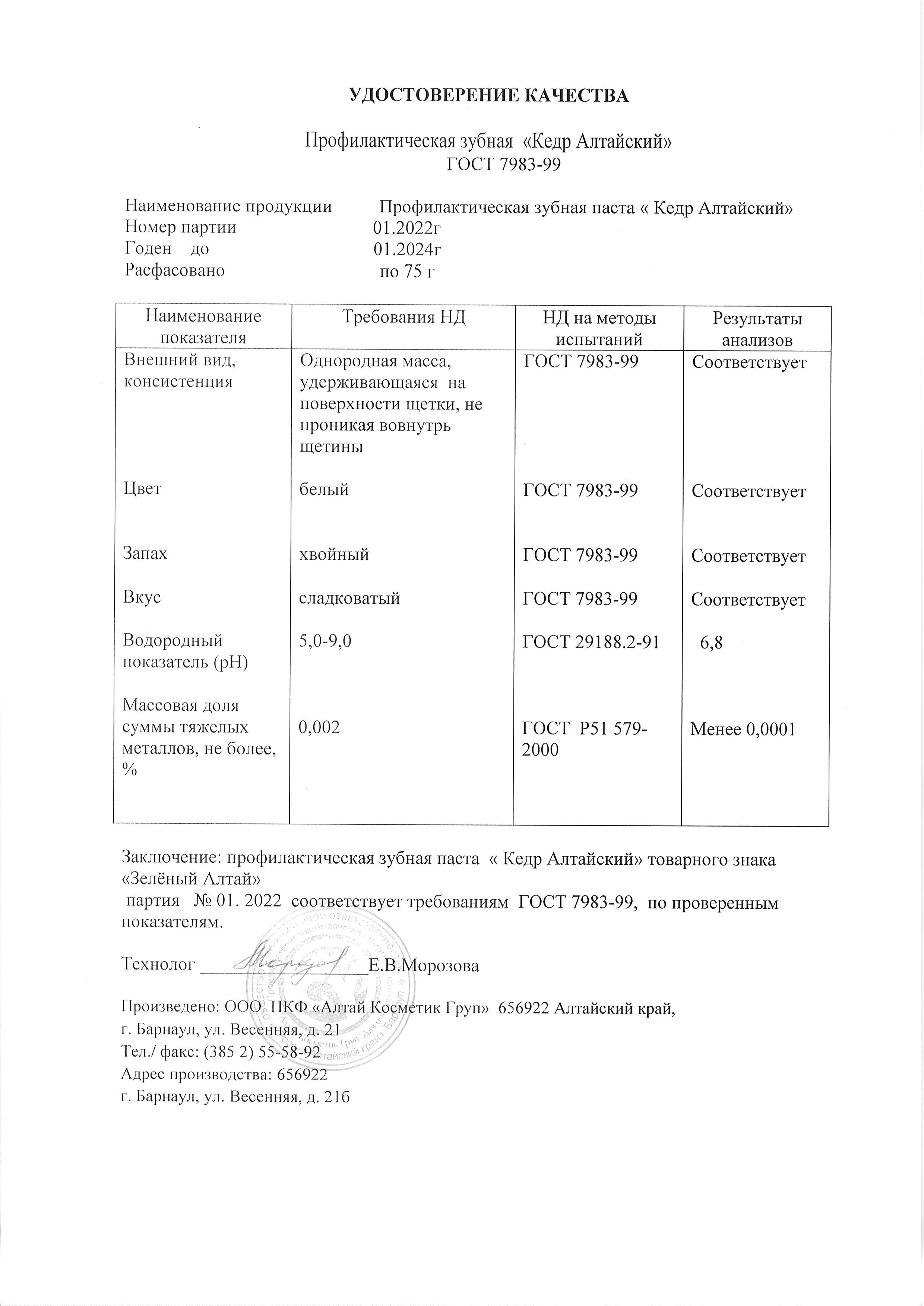 Паспорт №012022